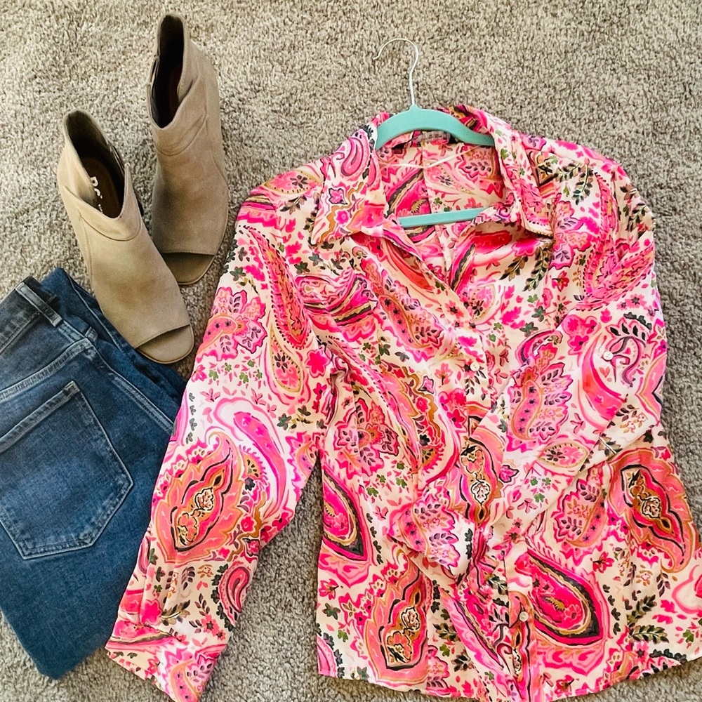 Zara satin paisley shirt